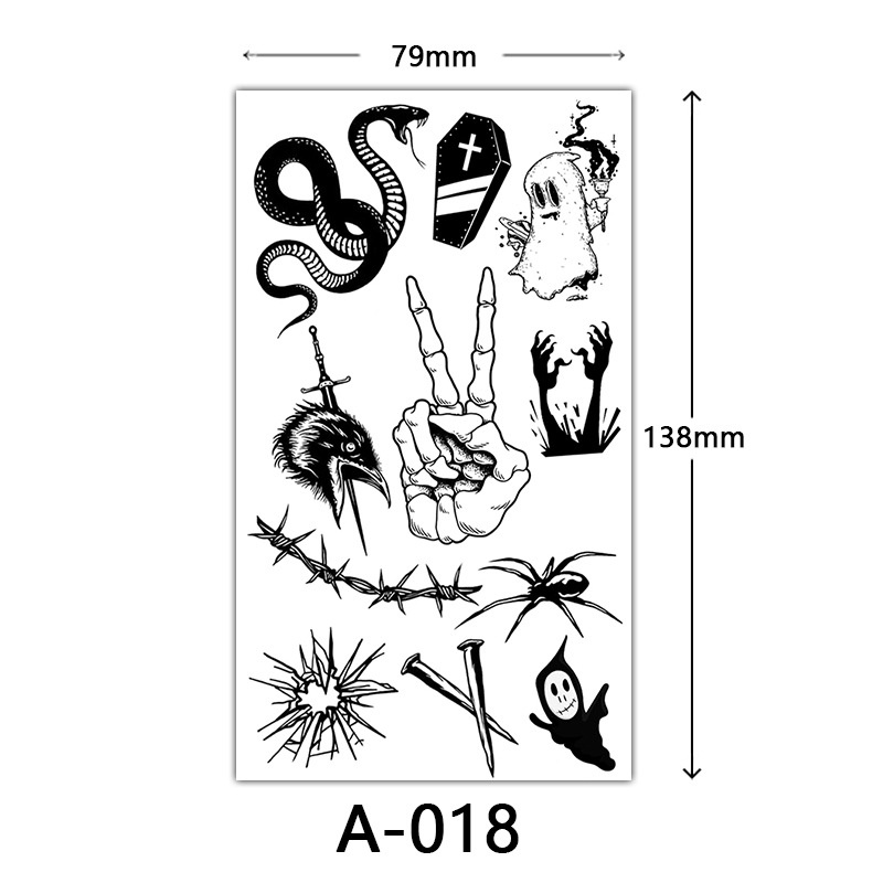 1 Hình Xăm Dán Tạm Thời Chống Nước Chống Mồ Hôi Hình Đầu Lâu halloween
