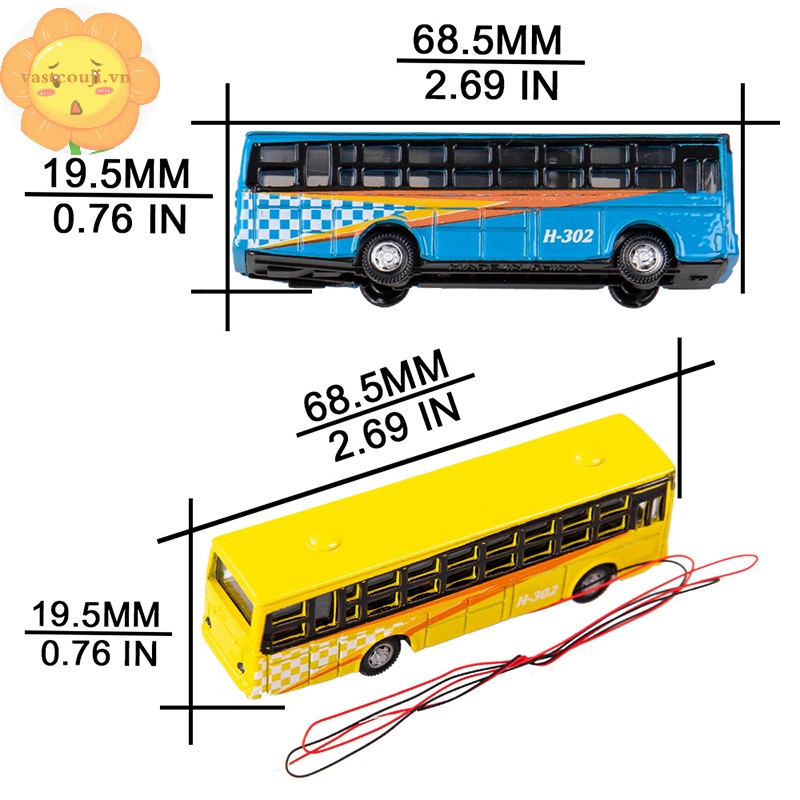 Vastji Mô Hình Xe Buýt Mini Bằng Hợp Kim Có Đèn led 12v Tỉ Lệ 1: 150 vn
