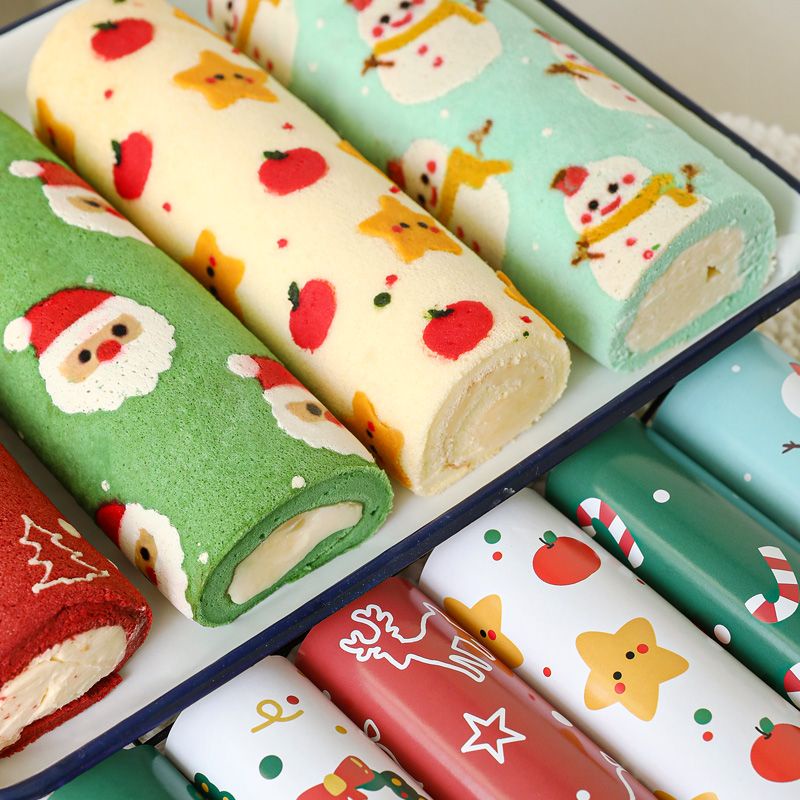 Cuộn Giấy Vẽ Họa Tiết Động Vật / Dâu Tây / cherry Trang Trí Bánh Kem Giáng Sinh