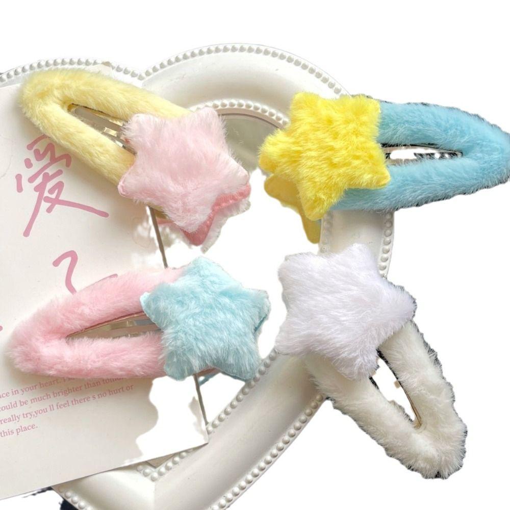 Shanhai Kẹp Tóc bb Đính Ngôi Sao Lông Nhung Dễ Thương Xinh Xắn