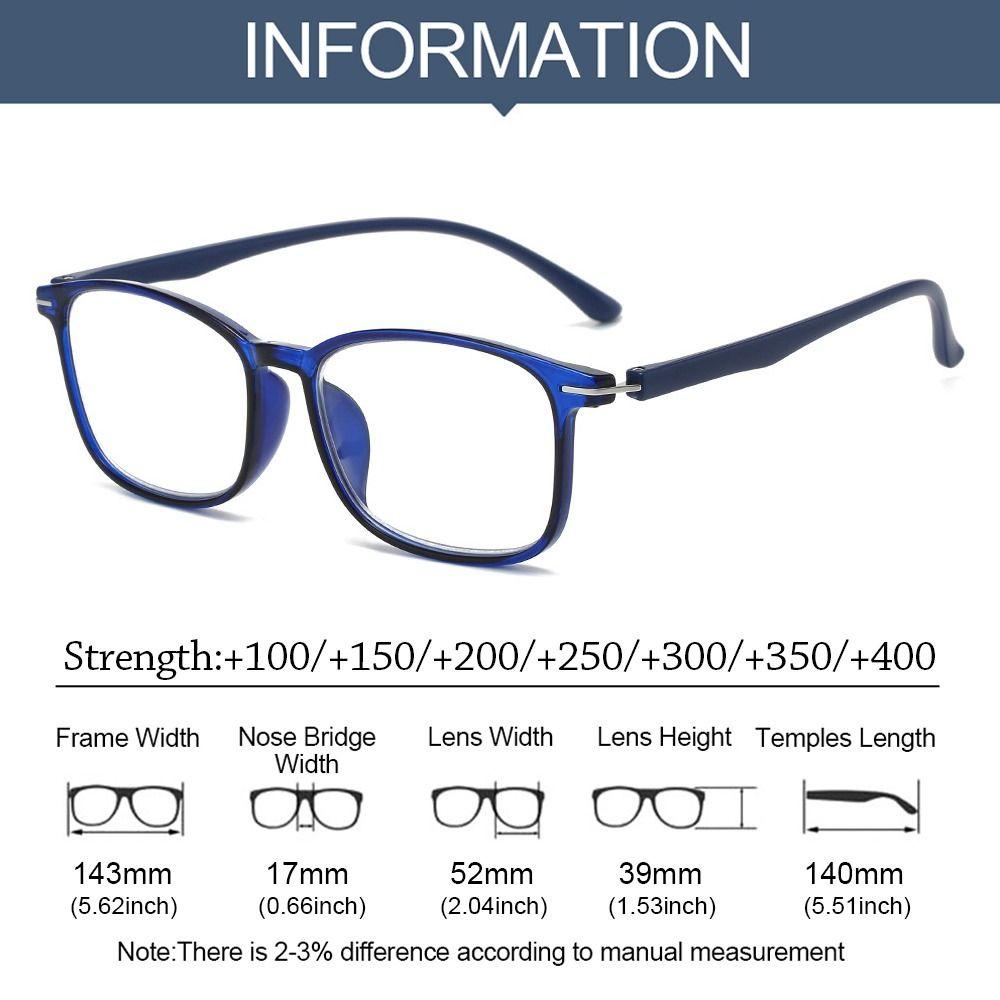 Karaen Kính Đọc Sách Gọng Vuông Bằng pc Chống Ánh Sáng Xanh Dương Siêu Nhẹ Bảo Vệ Mắt