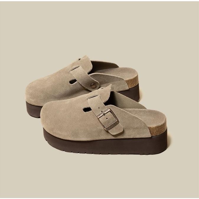 BIRKENSTOCK Giày Đế Dày Mũi Tròn Thời Trang Thu Đông Hàng Mới 2023
