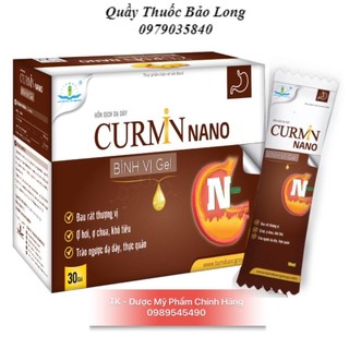 Curmin nano bình vị gel giảm ợ chua, đau rát thượng vị, trào ngược dạ dày - hộp 30 gói