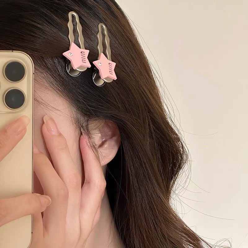 Set Kẹp Tóc mái Ngôi Sao Đính Kim Cương Phong Cách Cao Cấp Linh Hoạt Phụ Kiện Tóc