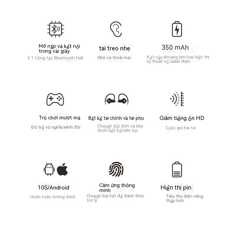 Tai Nghe Bluetooth Không Dây Treo Thể Thao