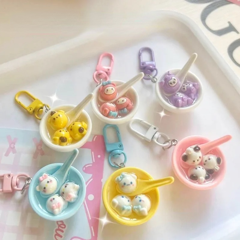 Mới Móc Khóa Hình Bát Cơm Hoạt Hình kuromi hello kitty my melody sanrio Dễ Thương