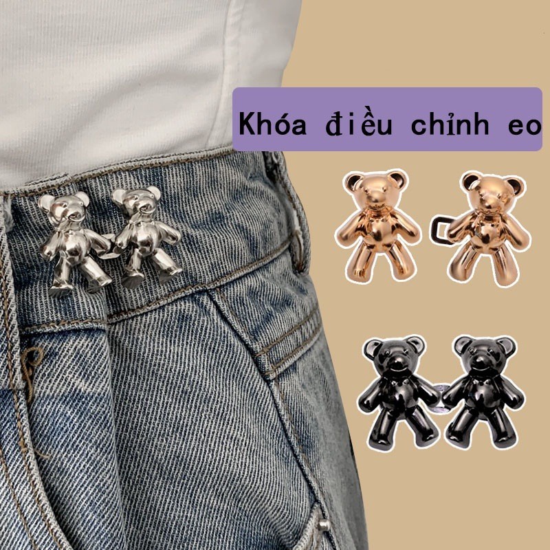 Mới Ghim Cài Cài Hình Gấu Bằng Đá zircon Dễ Thương Dùng Trang Trí Thắt Lưng Quần Jean