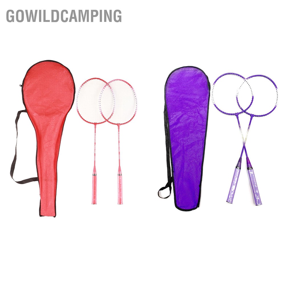 GoWildCamping Vợt Cầu Lông 2 Người Chơi Siêu Nhẹ Chia Tay Cầm Hợp Kim Sắt Bộ Dành Cho Trẻ Em Mới Bắt Đầu cmman