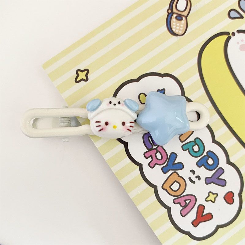 Dễ thương Kitty Hairpin Liu Hairpin Ngôi sao Phụ kiện tóc Mũ hoạt hình Clip tóc