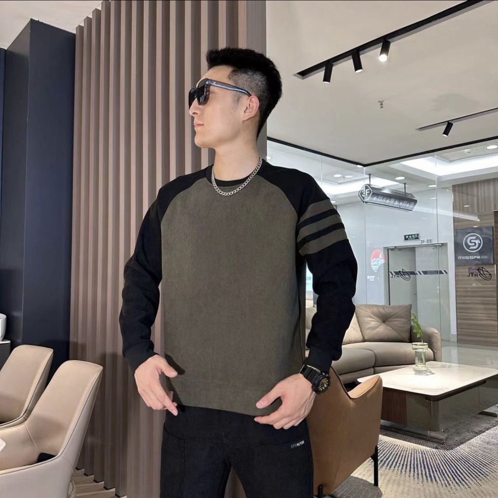 Áo Thun Nam Dài Tay Cổ Tròn Thời Trang Hàn