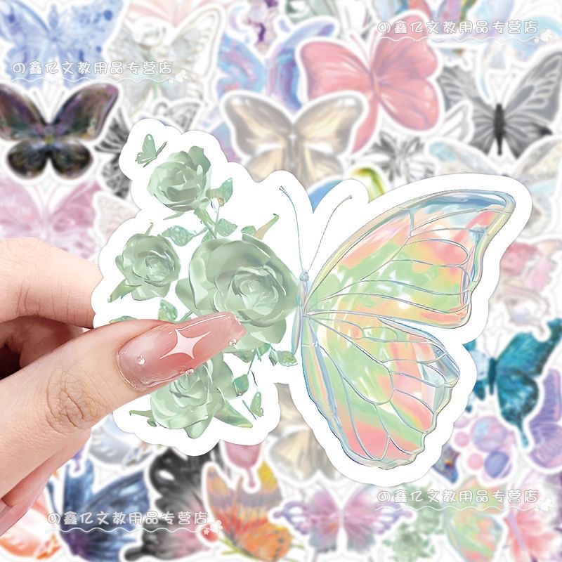 Steve Set 60 Miếng Dán Hình Bướm Lấp Lánh Trang Trí Điện Thoại / ipad