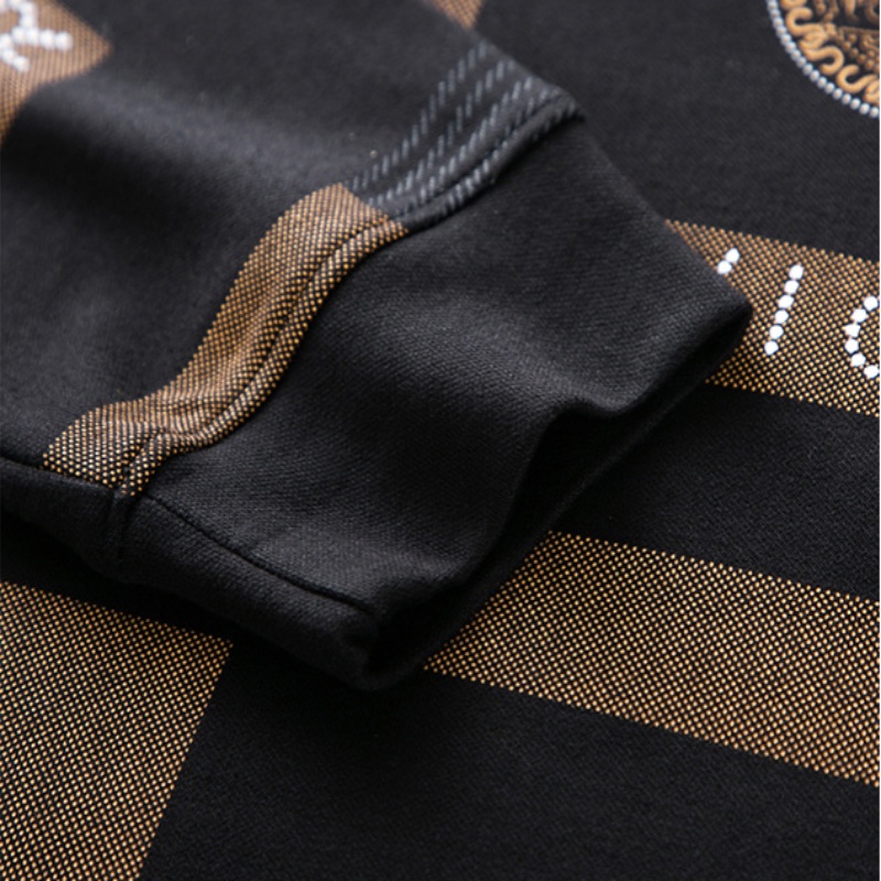 Áo Thun Tay Dài Dáng Rộng Cổ Tròn In Chữ Thời Trang Chất Lượng Cao Cho Nam