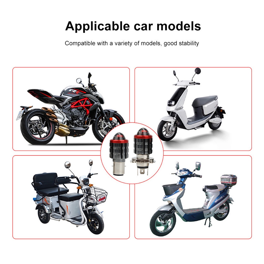 Đèn pha led xe máy bi cầu bóng led xe máy H4 H6 BA20D Hai Màu thay thế dùng cho xe moto chuyên dụng - YKD