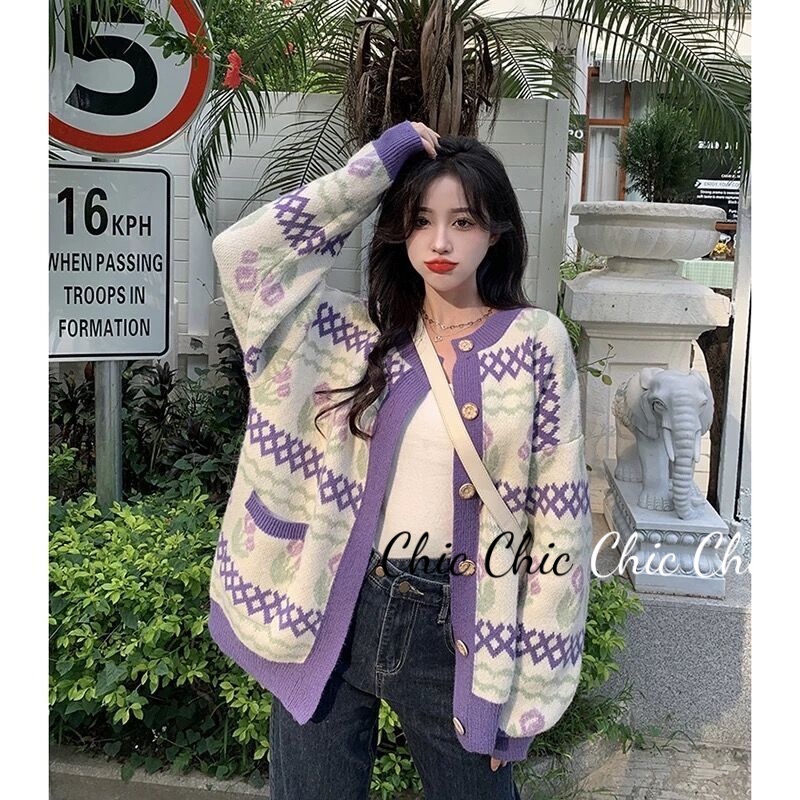 Chic Áo Len áo khoác cardigan Fashion Comfortable Hàn Phong INS WMY2300HJT 41Z231010