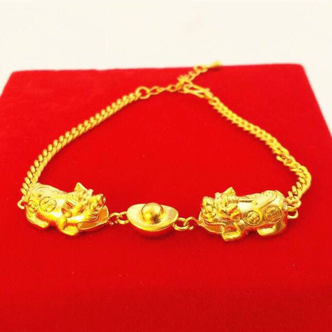 Pmrawc | Pi xiu Vòng Tay Hai Lớp Mạ Vàng pixiu pi xiu fj1415 Thời Trang Cho Nữ