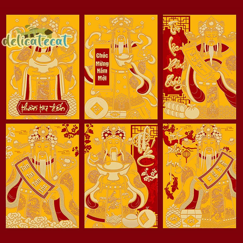 Bao Lì Xì Đỏ Đóng Gói Quà Năm Mới Hình Rồng Trung Hoa