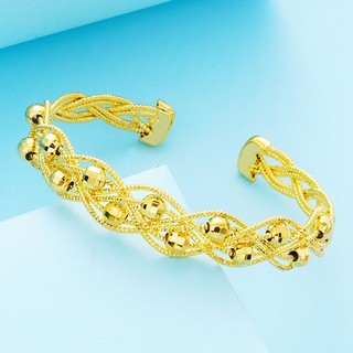 Đồng Mạ 24K Vàng Xoay & May Mắn Vòng Tay Bện Mô Phỏng Vàng Vân Nam Cát Vàng Vòng Tay Đồ Cưới