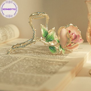 Xo94bsyyu Hoa Hồng Kẹp Tóc Nữ Lưng Đầu Tính Khí Kẹp Tóc Tinh Tế Phong Cách Trung Hoa Cá Mập Kẹp Mũ Thời Trang VN