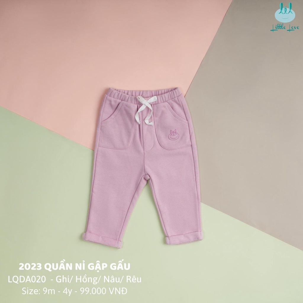 Lillte Love - Quần nỉ bo gấu cho bé trai bé gái từ 6 tháng đến 4 tuổi