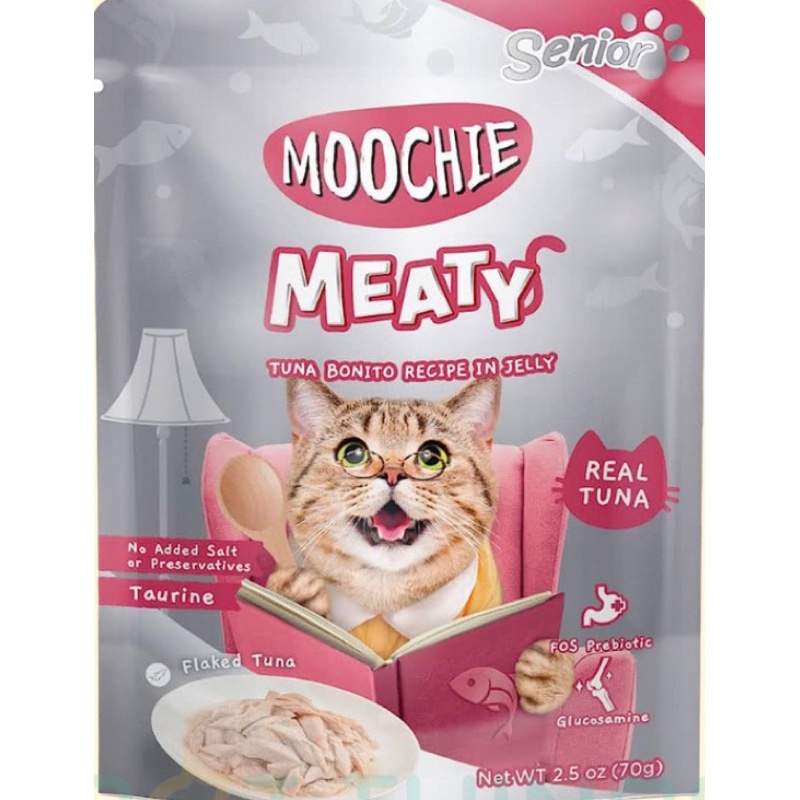Pate MOOCHIE Thái Lan Cho Mèo, Gói 70gr, Thức Ăn Ướt Tươi Ngon, Đủ Dưỡng Chất Mèo Con Và Mèo Lớn