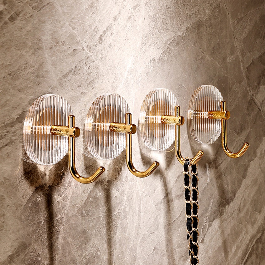 Móc Treo Đồ Dán Tường Không Cần Đục Lỗ Bằng acrylic Sang Trọng Trang Trí Nhà Cửa Giá Đỡ