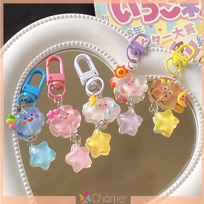 Móc Khóa Hình Đám Mây Ngôi Sao Năm Cánh Xinh Xắn Mới