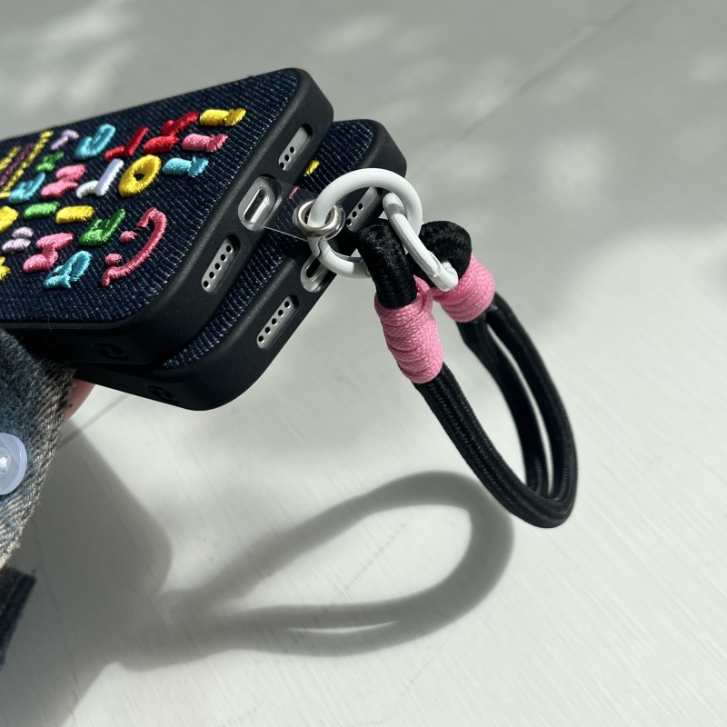 Ốp Điện Thoại denim Thêu Chữ Cho iphone 11 12 13 14 15 12pro 13pro 14pro 15pro 12promax 13promax 14promax 15promax iphone 13