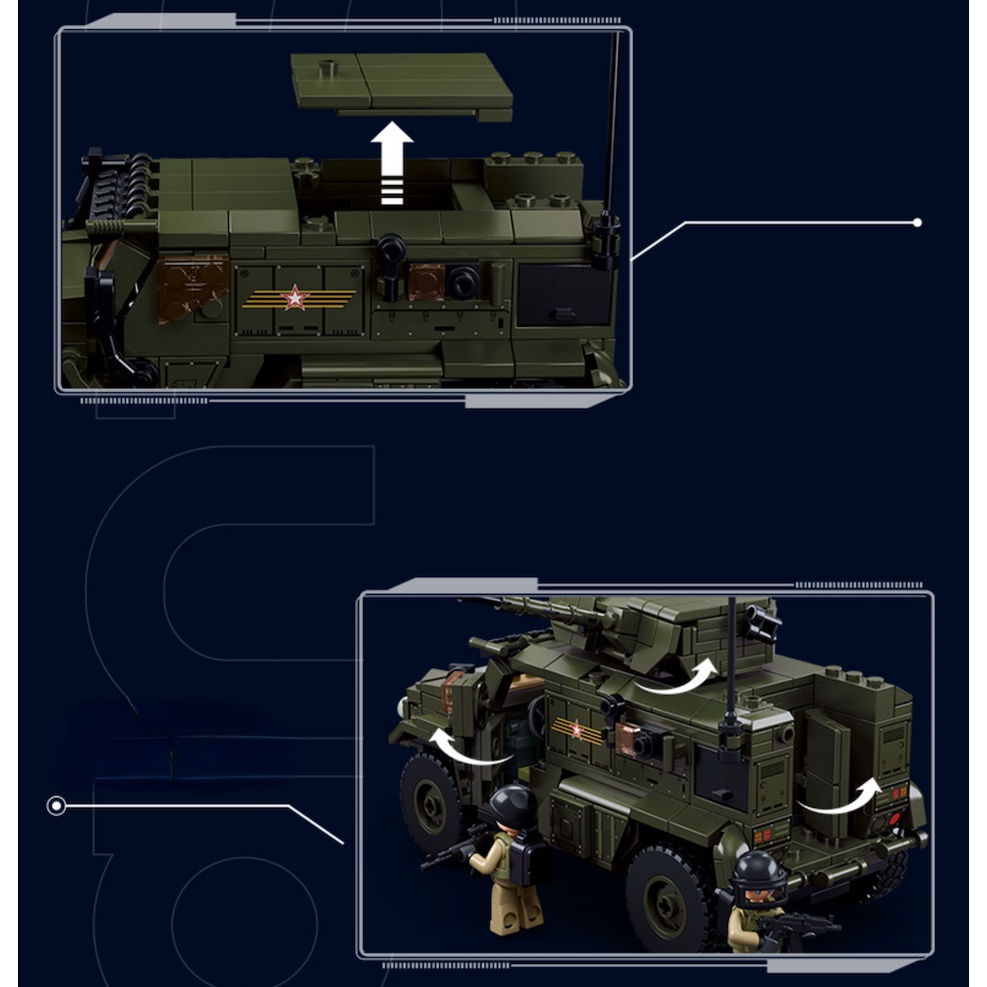 Bộ 519 Món Đồ Chơi Xếp Hình Phương Tiện Giao Thông moc typhoon vdvs 1: 35 diy