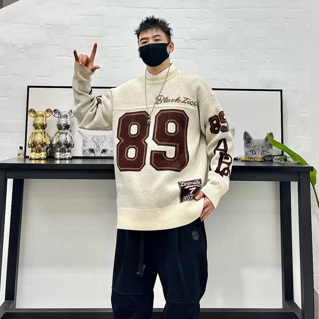 Áo sweater Cổ Tròn In Chữ Thời Trang Cho Cặp Đôi