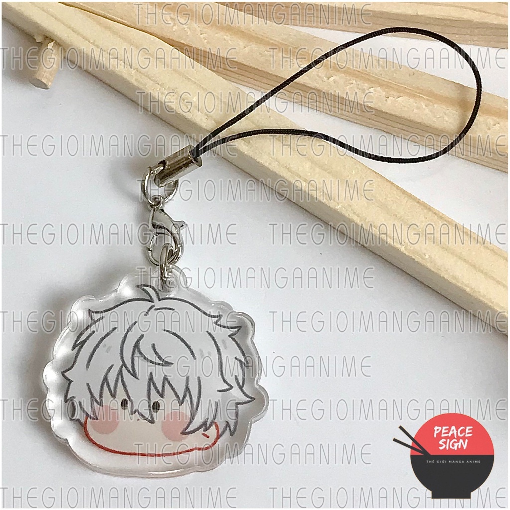 Móc dây treo điện thoại BLUE LOCK ver FACE CHIBI mica acrylic móc khóa anime bóng chuyền nagi chigiri isagi bachira