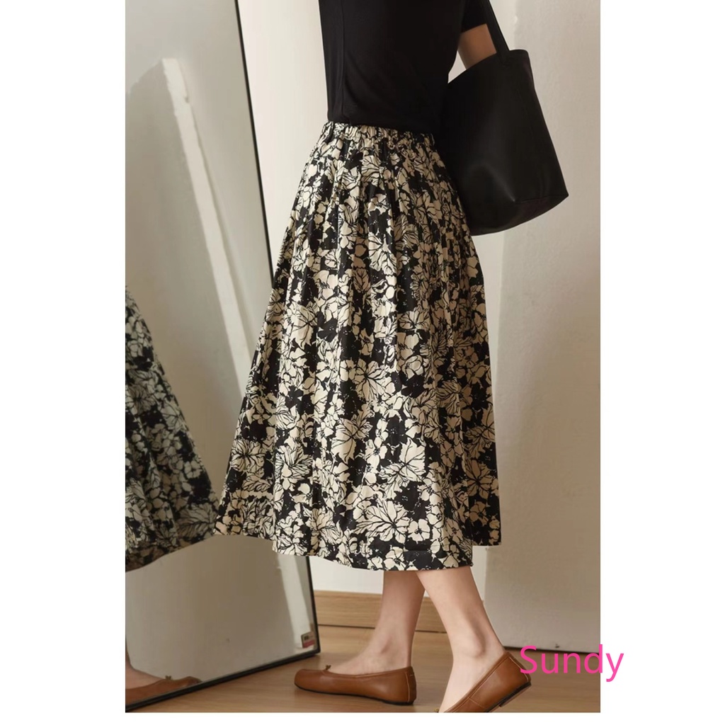 Chân Váy Hoa Vải cotton Cỡ Lớn Thời Trang Xuân Thu Cho Nữ