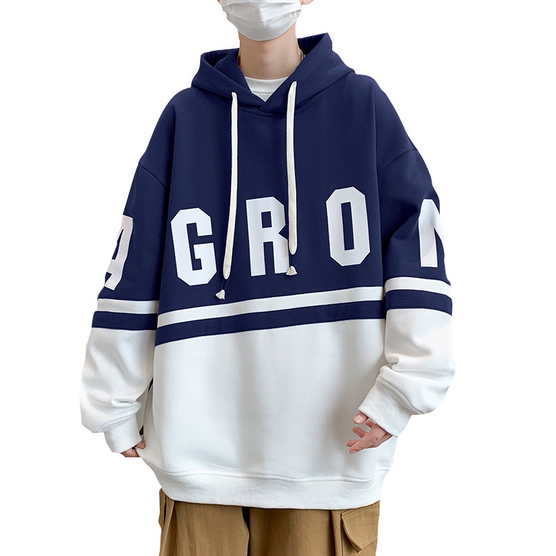 Áo Hoodie Dáng Rộng In Chữ plus size Thời Trang Mùa Thu Cho Nam