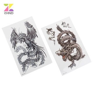 Hình Dán Tạm Thời zhuzhengde Chống Thấm Nước Hình Rồng Phượng Hoàng Đẹp Mắt