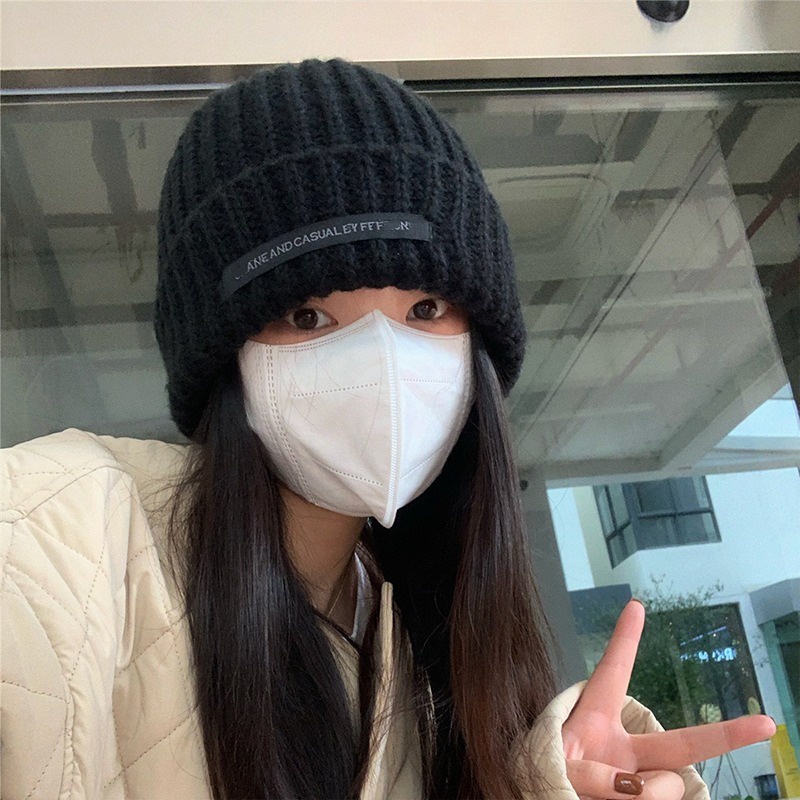 1 Mũ Dệt Kim Dày Ấm Áp Màu Trơn Thời Trang Thu Đông Đơn Giản Dành Cho Nam Nữ