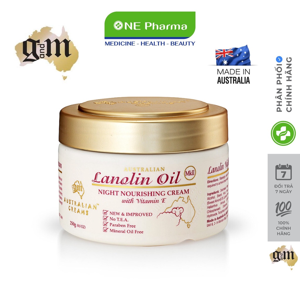 Kem Dưỡng Da Ban Đêm Chiết Xuất Mỡ Lông Cừu Lanolin Oil Australian Creams MKII 250g