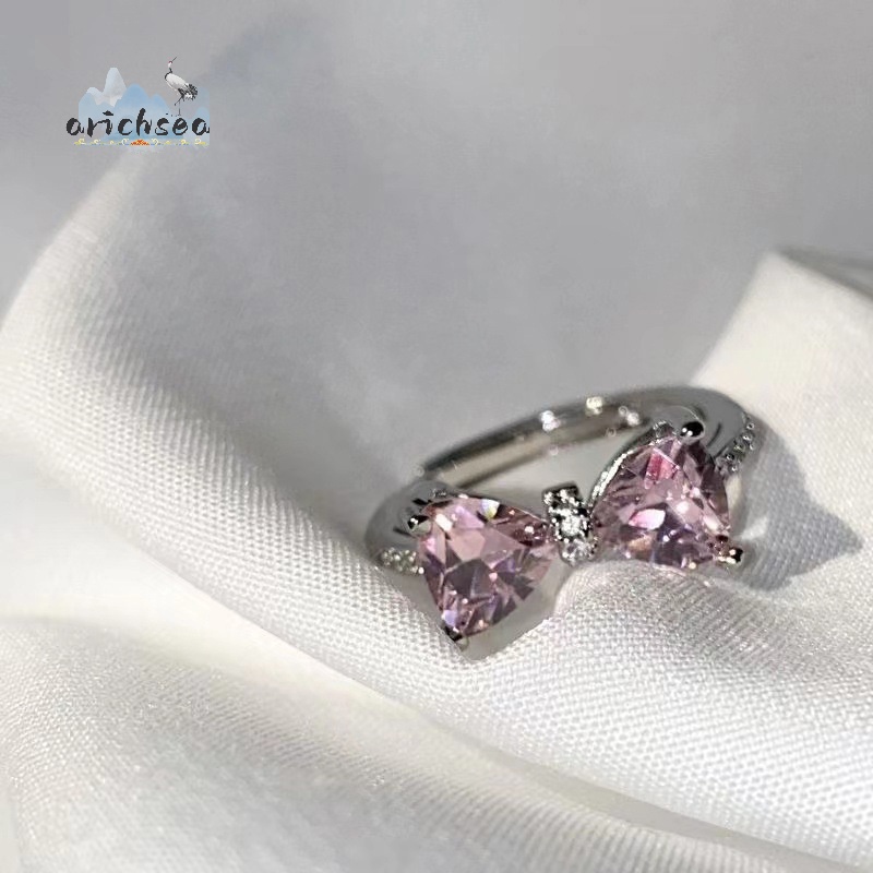 Nhẫn Hở Hình Nơ Đính Đá zircon Lãng Mạn Thời Trang Có Thể Điều Chỉnh Làm Quà Tặng Cho Bạn Gái