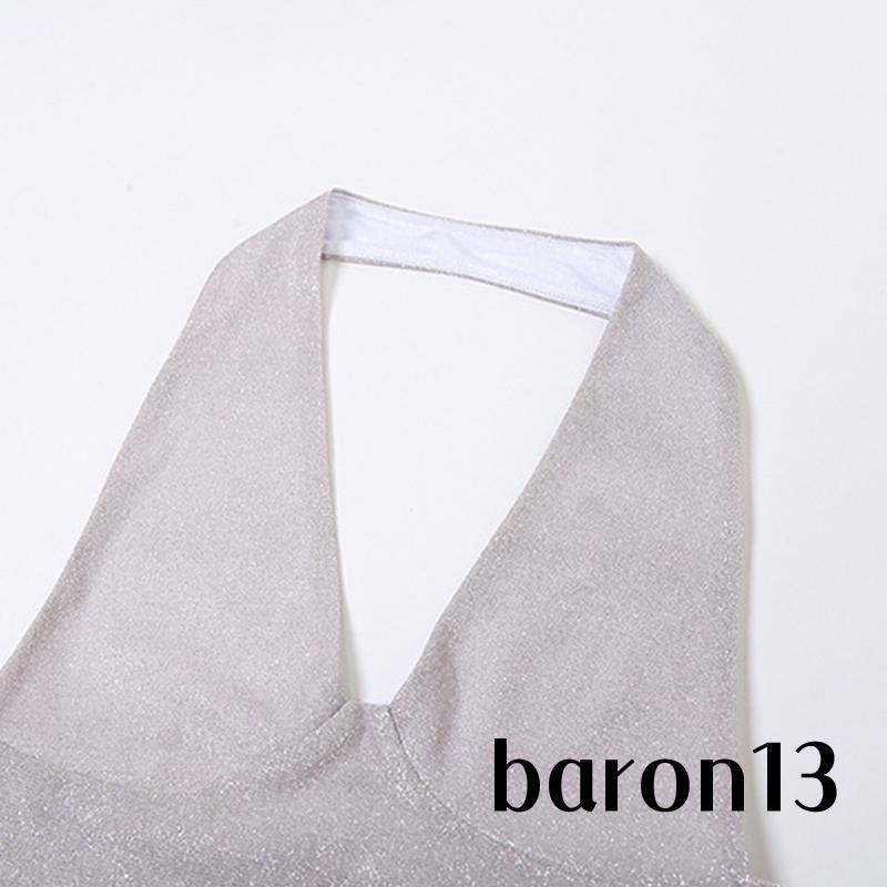Xo8k-bộ Áo Sát Nách Hở Lưng Sáng Bóng + Chân Váy mini Ôm Dáng Mùa Hè Cho Nữ
