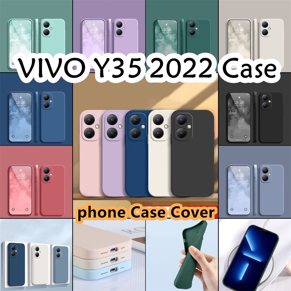 Ốp Điện Thoại Silicon Chống Bụi Màu Trơn Đơn Giản Cho vivo y35 2022