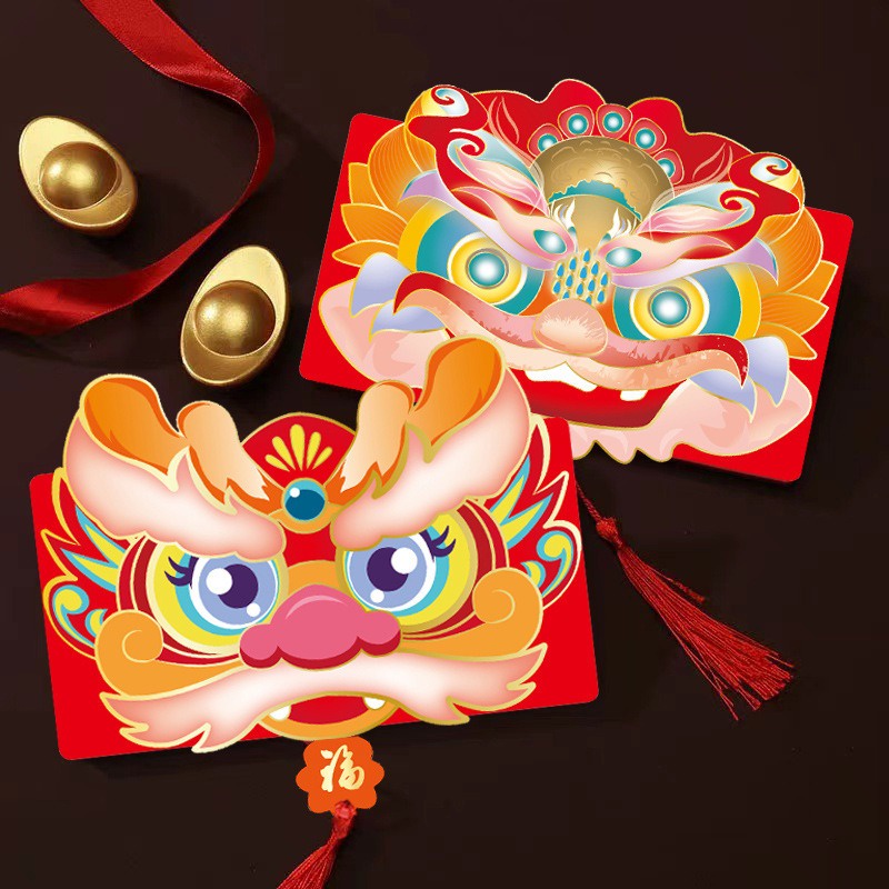 Set 6 / 10 Bao Lì Xì Đỏ angpao Phong Cách Trung Hoa 2024