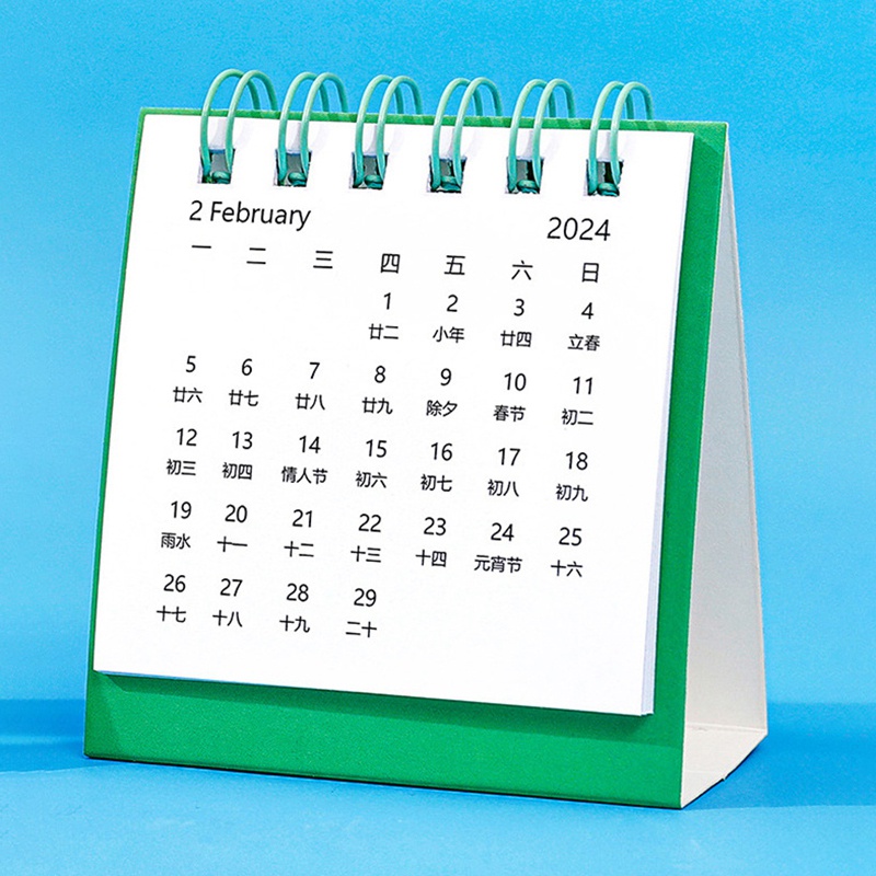 Lịch Để Bàn 2024 mini Họa Tiết Hoạt Hình Dễ Thương 2024