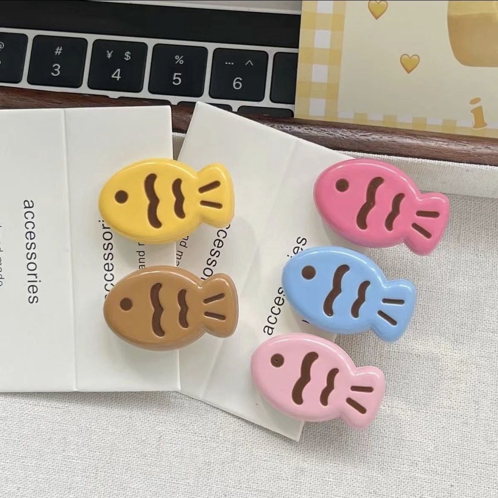 Dễ Thương Kẹp Tóc Dày Dặn Màu Kẹo Họa Tiết Hoạt Hình Phong Cách Nhật Hàn Xinh Xắn