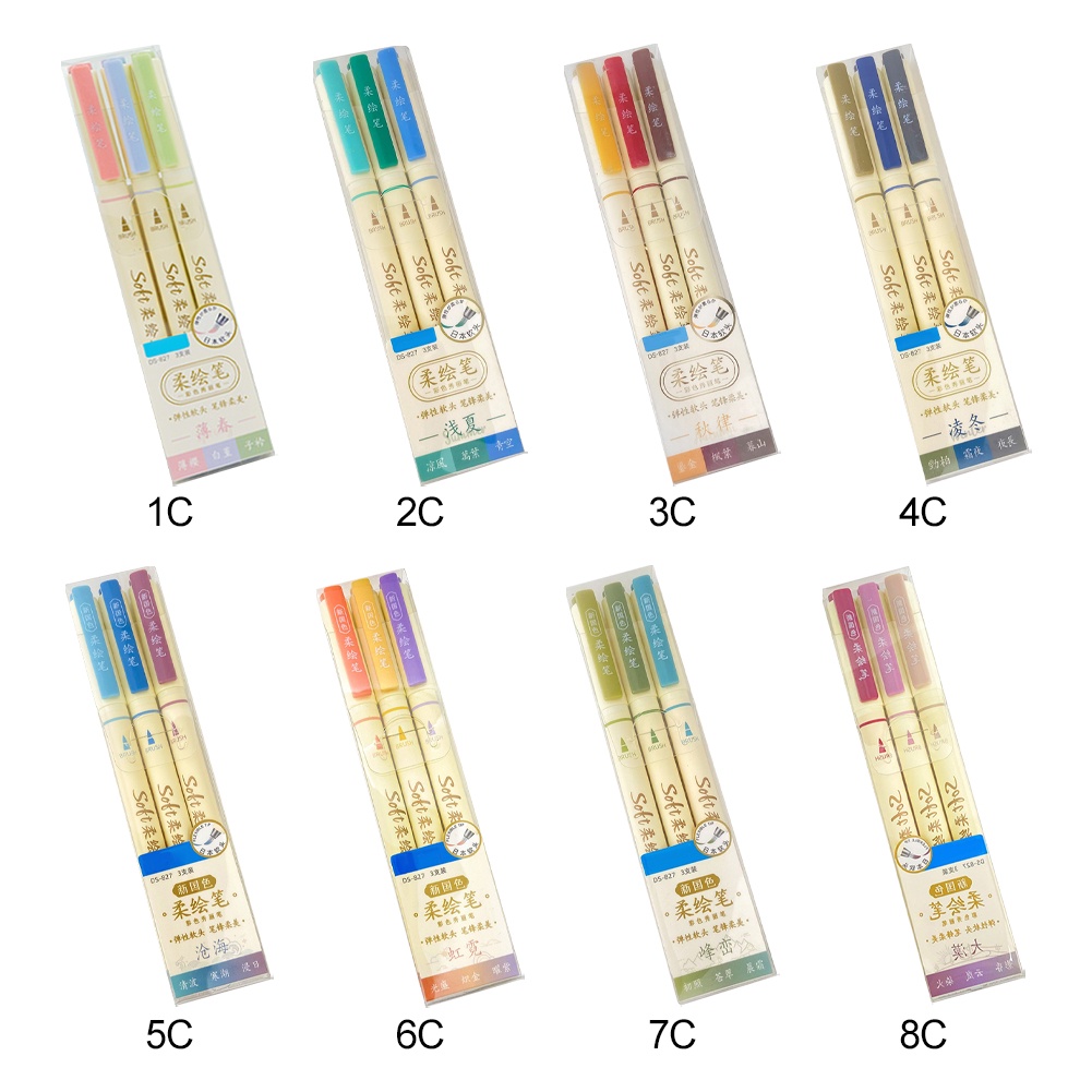 Set 3 Bút Đánh Dấu Trang Sách Mềm Mại DIY