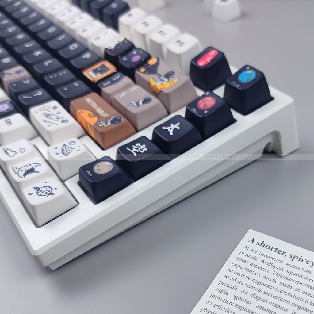 Astronaut Keycaps SDA Profile phi hành gia Hoạt hình PBT DYE SUB Bàn Phím Cơ Keycap