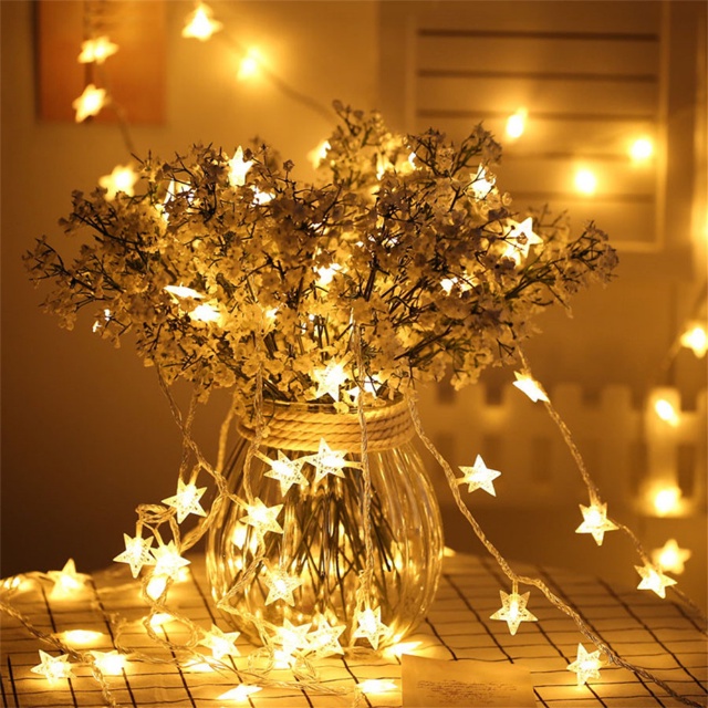 Dây Đèn led 40 Bóng Hình Ngôi Sao Trang Trí Tiệc