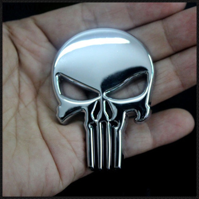 At Nhãn Dán Kim Loại Hình Đầu Lâu Trừu Tượng 3d Trang Trí Xe Hơi / Xe Tải / Mô Tô