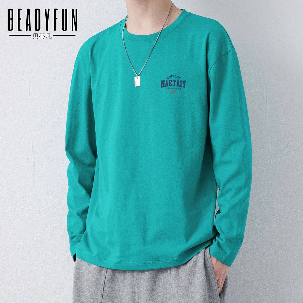 Áo Thun Tay Dài Cổ Tròn Dáng Rộng In Họa Tiết Thời Trang Xuân Thu Cho Nam