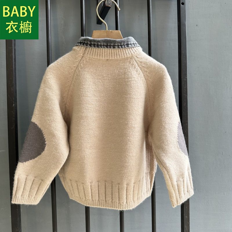 Áo sweater Giả Jean Dày Dặn Ấm Áp Thời Trang Mùa Đông 2023 Cho Bé Trai