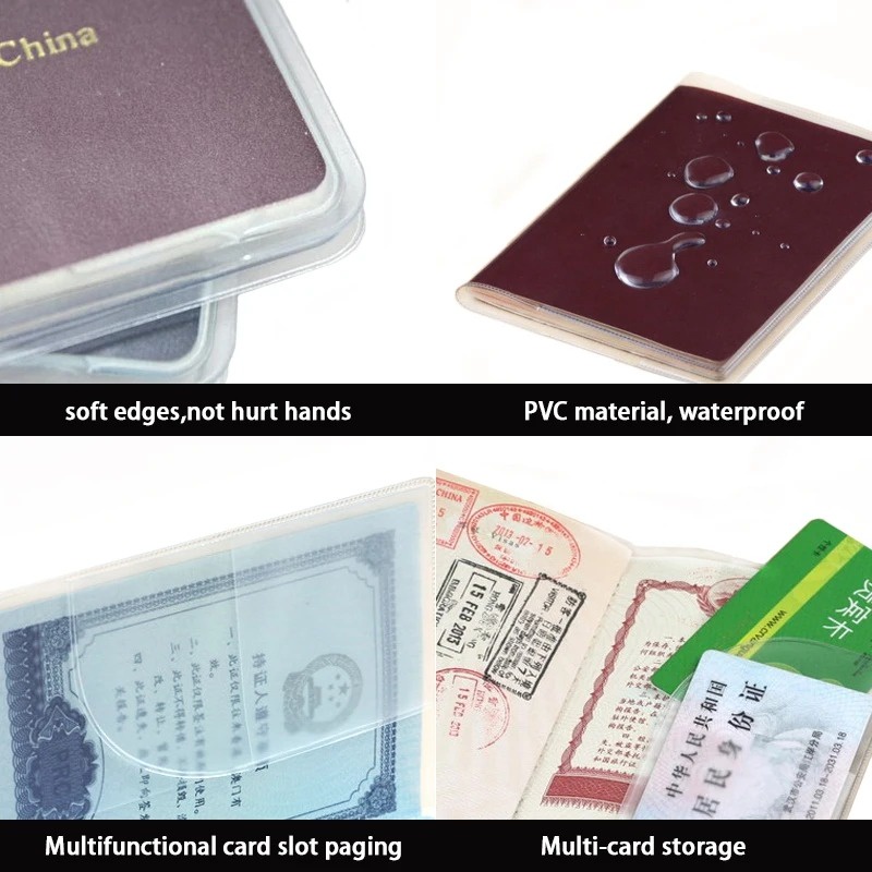 Túi Đựng Thẻ id / Hộ Chiếu Bằng pvc Trong Suốt Chống Nước / Bụi Bẩn Tiện Dụng