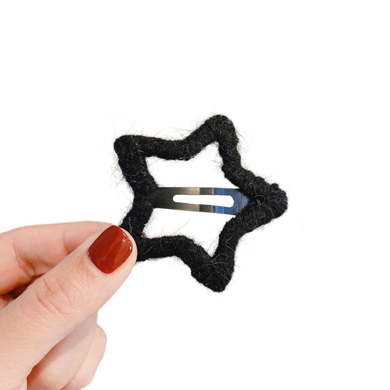 Kẹp Tóc Nơ Hình Ngôi Sao Bằng Lông Nhung Phong Cách Pháp Cổ Điển
