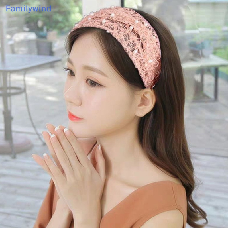 Familywind > Băng Đô Lưới Trùm Đầu turban Rộng Đính Ngọc Trai Nhân Tạo Phong Cách Hàn Quốc Cho Nữ